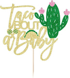 Sleyberoy Taco Bout a Baby Cake Topper-Mexican Theme Birthday Party、 taco Bout a Baby Baby Shower、Gender Reveal 、Taco Bout Fiesta Paper Selected party supplies (Taco Bout a Baby)