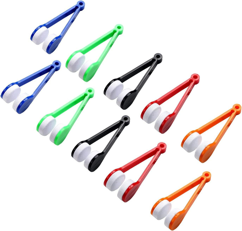 10 pcs Mini Sun Glasses Eyeglass Microfiber Spectacles Cleaner Brush Cleaning Tool,Random Color