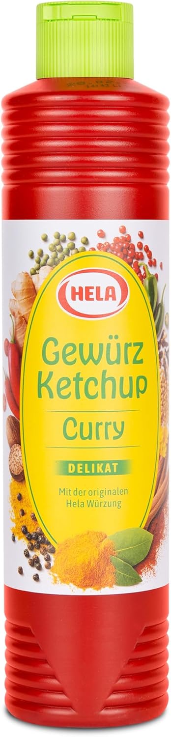 Delicious German Hela Curry Gewurz Delicate Ketchup - Mild (800 ml) | perfect with meat, sausages, fish, fries, pasta and rice