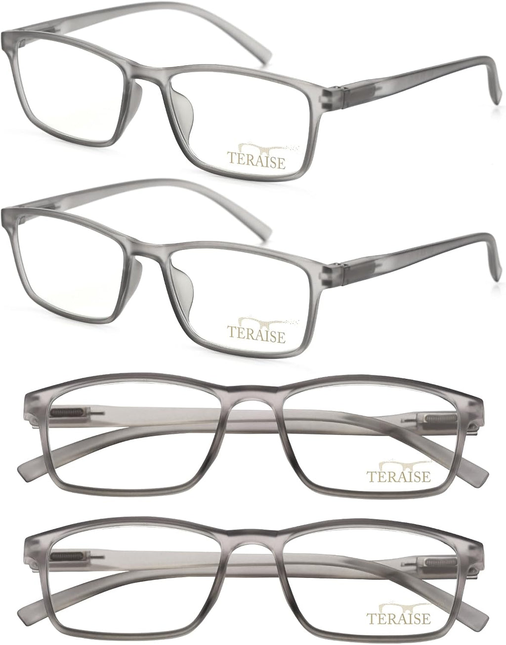 TERAISE Reading Glasses Men 4-Pack Ultralight Blue Light Reader Glasses Women with Spring Hings,Clear Vision&Anti Eyestrain