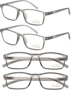 TERAISE Reading Glasses Men 4-Pack Ultralight Blue Light Reader Glasses Women with Spring Hings,Clear Vision&Anti Eyestrain