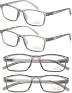 TERAISE Reading Glasses Men 4-Pack Ultralight Blue Light Reader Glasses Women with Spring Hings,Clear Vision&Anti Eyestrain