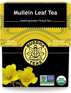 Buddha Teas - Mullein Leaf - Organic Herbal Tea - Single Ingredient - Warm Amber Hue - Mild, Earthy, Sweet Taste - Enjoy Hot or Cold - Caffeine Free - 100% Kosher & Non-GMO - 18 Tea Bags (Pack of 1)