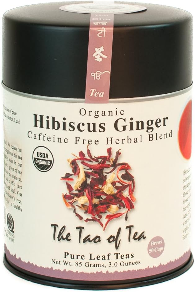 The Tao of Tea, Hibiscus Ginger Tea, Loose Leaf, 3.0 Ounce Tin to make 50 cups