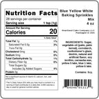 Blue Yellow White Sprinkles for Cake, Cupcake, Cookie Decorations, Ice Cream and Donut Toppings Edible Decorating Baking Supplies - 4 oz package