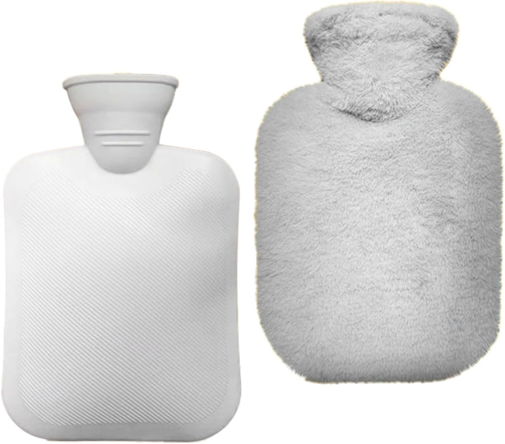 Hot Water Bottle with Cover, 1.8L Leakproof Classic Rubber BPA Free Hot Water Bag for Hot & Cold Compress,Hot Water Bottles for Neck and Shoulder Pain Relief,Hand & Feet Warmer,Menstrual Cramps