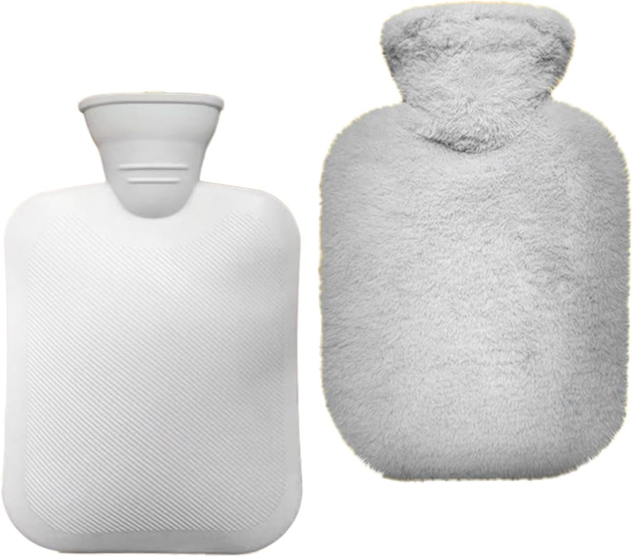 Hot Water Bottle with Cover, 1.8L Leakproof Classic Rubber BPA Free Hot Water Bag for Hot & Cold Compress,Hot Water Bottles for Neck and Shoulder Pain Relief,Hand & Feet Warmer,Menstrual Cramps