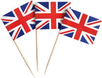 100 Pack United Kingdom Flag British Toothpick Flags, Cocktail Picks Mini Stick Cupcake Toppers Country Picks Party Decoration Celebration Cocktail Food Bar Cake Flags (United Kingdom)