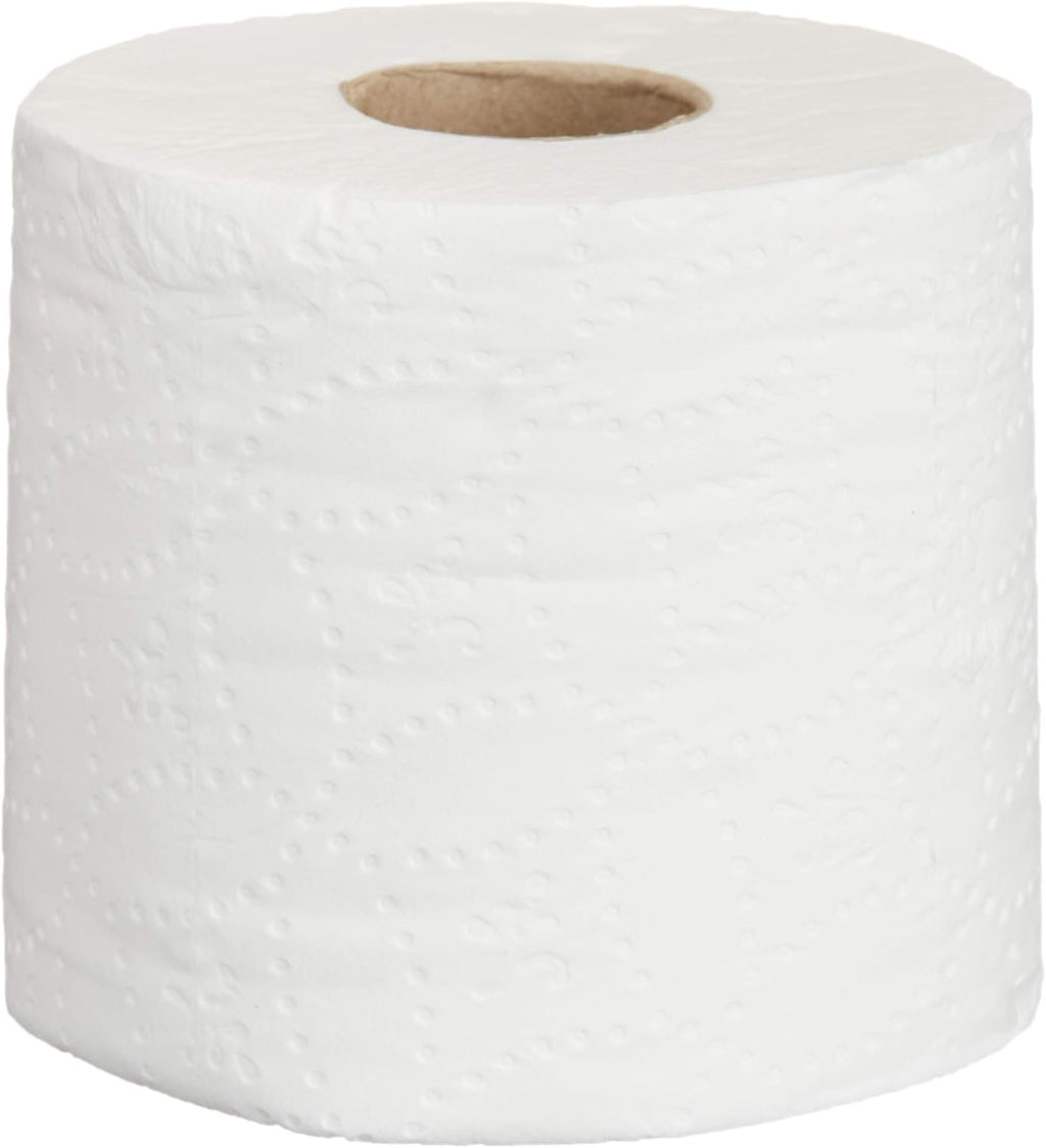AmazonCommercial 2-Ply Ultra Plus Individually Wrapped Toilet Paper, White, Septic Safe, Compatible with Standard Dispensers, 400 Sheets per Roll (24 Rolls), 4.1 x 3.6 Sheet