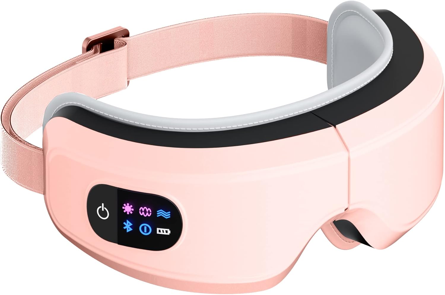 Eye Massager with Airbag Kneading,Constant Temperature Hot Compress, Multi-Frequency Vibration and Bluetooth Music (Pink, Large)
