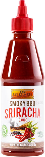 Lee Kum Kee Smoky BBQ Flavored Sriracha Sauce (18.3 oz - 1 Pack), Gluten Free | Bold Spicy Heat with Smoky Flavor | Perfect for Grilling, Dipping, Stir-Frying, Marinades, BBQs, Wings, Tacos & Burgers