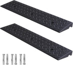 2 Pack Rubber Curb Ramps Driveway ramp, 2" H, 39.4" L, 9.8" W, Heavy Loading (6600LB)/3 Ton Capacity, Threshold, Motorcycle, Loading, Bikes, Wheelchairs Ramps