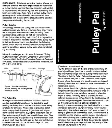 NiceClimbs Pulley Pal Rock Climbing Finger Pulley Splint