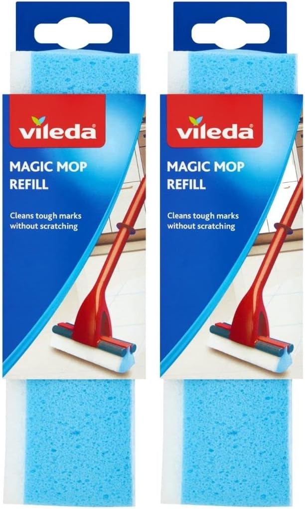 Vileda Magic Mop Refill, Blue, Pack of 2
