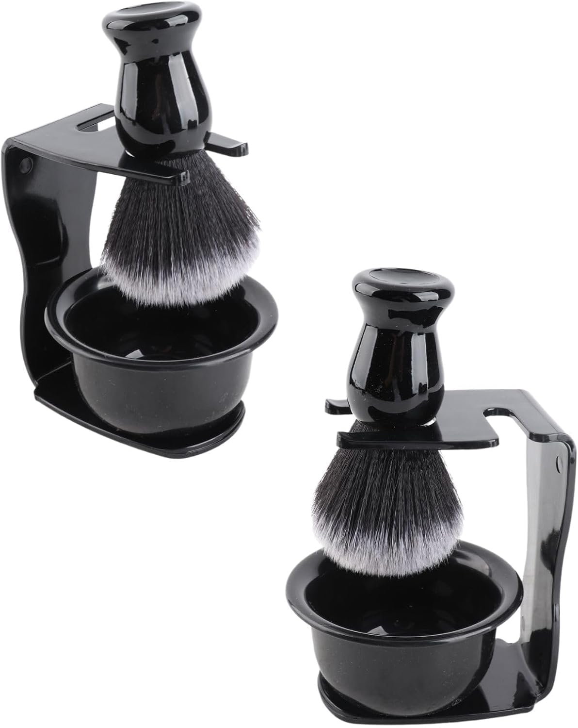 2Set Shaving Kit for Men, 3 in 1 Shaving Set Includes Portable Beard Brush Cream Bowl and Stand Beard Style Tool for Home Travel