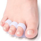 Welnove Hammer Toe Crests Straightener 4 Pcs Gel Toe Support Pads Cushion Relief for Overlapping-Curled-Hammer-Claw Toes, 3 Loop Design, White