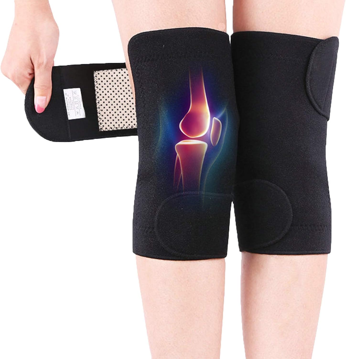 Tourmaline Knee Support Brace, Adjustable Self-Heating Knee Pads, Magnetic Tourmaline Therapy, Ergonomic Design, for Arthritis Knee Pain Relief