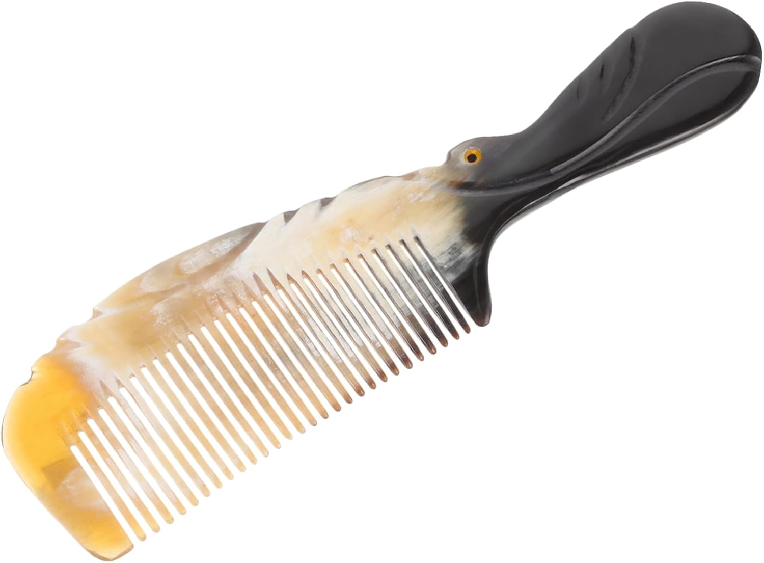 Natural Horn Hair Comb for Hair Treatment Scalp Massage Dry Scalp Relief Massage Tool Random Color