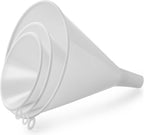 Zulay Kitchen 3-Piece Plastic Funnel Set - Large, Medium, and Small Kitchen Funnels Pouring Spout - for Filling Bottles Water Liquid, Protein Powder, Food Grade Cooking, Drink, Paint, Lotion, Kids