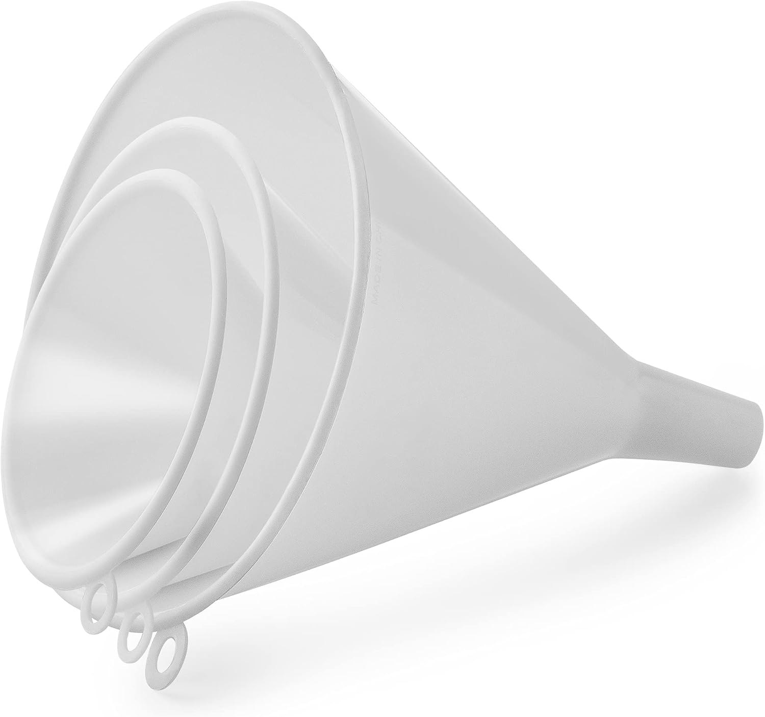 Zulay Kitchen 3-Piece Plastic Funnel Set - Large, Medium, and Small Kitchen Funnels Pouring Spout - for Filling Bottles Water Liquid, Protein Powder, Food Grade Cooking, Drink, Paint, Lotion, Kids