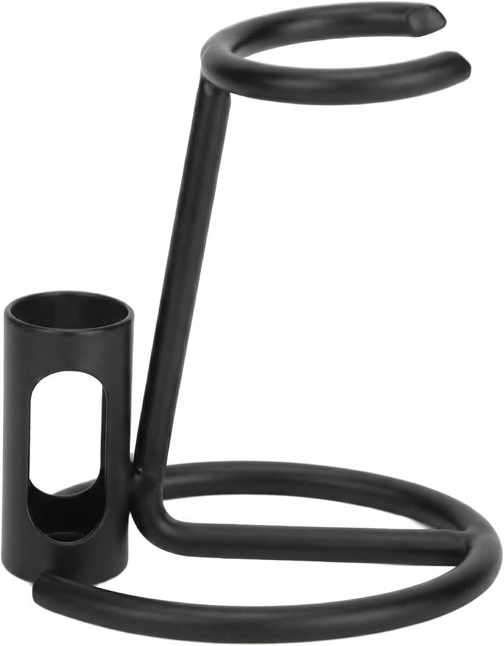 Razor Holder Stand for Shaving Brush and Double Edge Razor, Black Metal Countertop Organizer with Brush Ring and Razor Cup, Drip-Dry Storage, 1 Pack