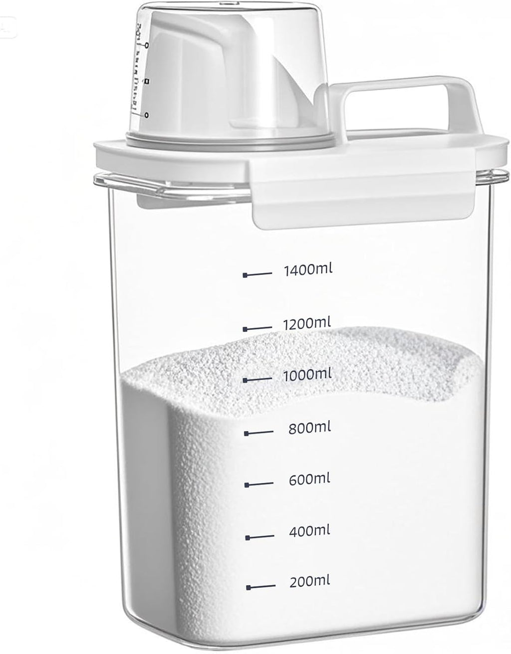 1800 ml Airtight Detergent Dispenser with Measuring Cup, Washing Powder Storage Box, Washing Powder Dispenser, Laundry Detergent Box Storage Container for Detergent Washing Powder