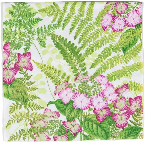 Caspari Fern Garden Dinner Napkins - 20 Per Package, 2 Packs