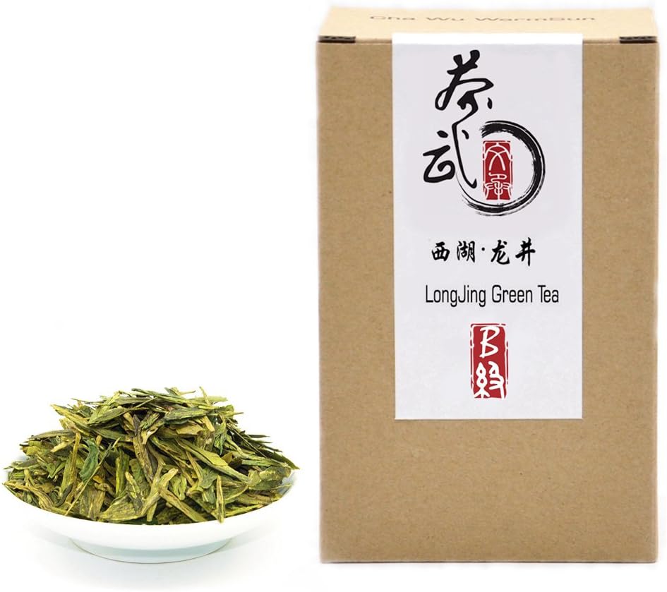 ChaWuWarmSun [B] LongJing Green Tea,8.8oz/250g,Chinese Dragon Well Green Tea Loose Leaf