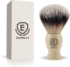 Premium Mens Shaving Brushes by Echolly-NO Shedding Bristle Shaving Brush for Men-Smooth Acrylic Handle Legacy Shave Brush-Rich and Fast Lather Shaving Cream Brush Dad Gifts for Fathers Day