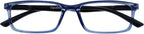 OPULIZE SEE Blue Light Blocking Glasses for Women and Men, Narrow Frame, Spring Hinges, Anti-Reflective Computer Glasses, Blue Black Arm (Pack of 1)