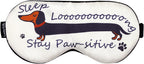 Silk Sleep Mask with 100% Mulberry Silk Inner Layer, Adjustable Strap Eye Mask for Women & Men, Sleep Mask Blackout for Night Sleeping and Daytime Travel, Dachshund Print