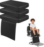Barber Booster Seat for Kids, 18 x 13 x 7 in 3-Layer Adjustable Children Salon Booster Seat for Hair Cutting with 45D High-Density Sponge, Leather Styling Chair Booster Cushion for Salon, Dinner Table