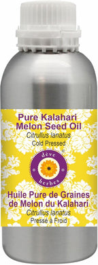 Deve Herbes Kalahari Melon Seed Oil (Citrullus lanatus) | Cold Pressed | Pure | Natural | For Diluting Essential oils | For Hair, Skin & Massage | Non-Sticky| Lightweight| Unisex | 630ml (21 oz)