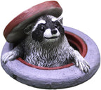 Raccoon Garden Statue Ornament,Miniature Simulation Small Animal Resin Sculpture,Cute Flower Pot Fairy Garden Micro Landscape Accessories, Lifelike Decor for Yard Patio
