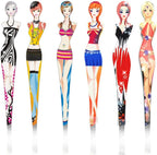 Eyebrow Tweezers Pinkiou Professional Slant tip Brow Clip Hair Removal Makeup Tool with Printed Beauty Cover Cosmetic 6 style pack of 6 pcs (Bikini)