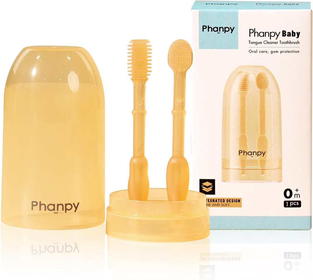 Phanpy Silicone Baby Tongue Cleaner and Toothbrush - Newborn to 12 Months, Oral & Mouth Cleaner