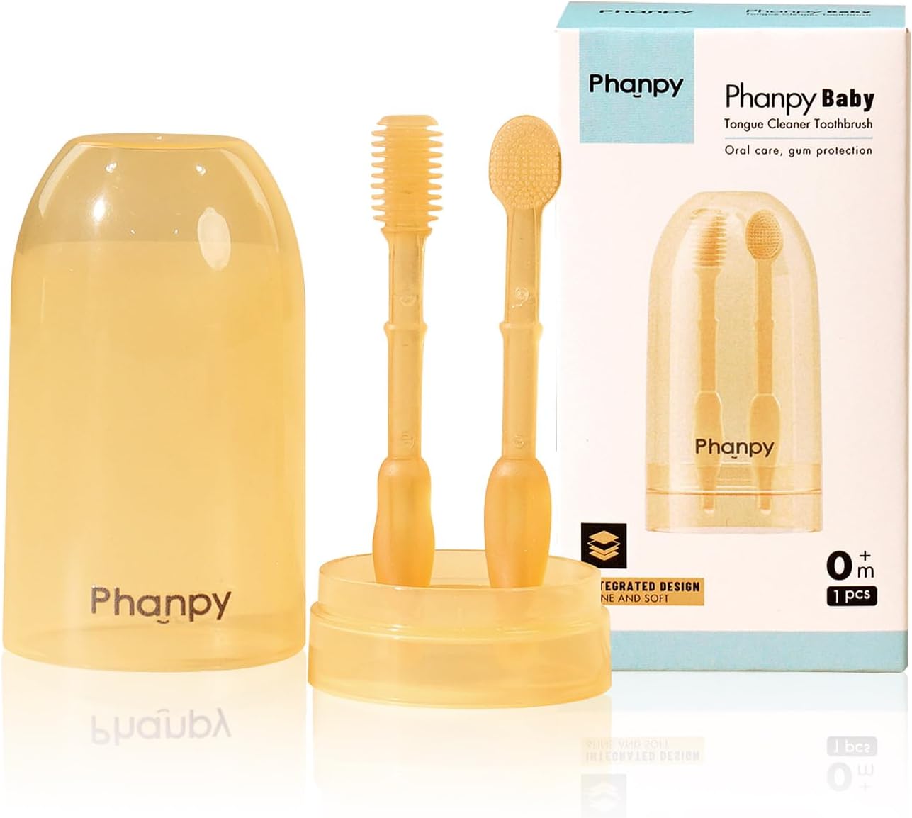 Phanpy Silicone Baby Tongue Cleaner and Toothbrush - Newborn to 12 Months, Oral & Mouth Cleaner