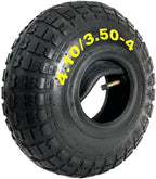 Potreba Tire & Inner Tube Set 4.10/3.50-4 (Fits 3.00-4) — 10" Pneumatic Wheel Kit for Wheelbarrow, Hand Trolley, 4" Rim