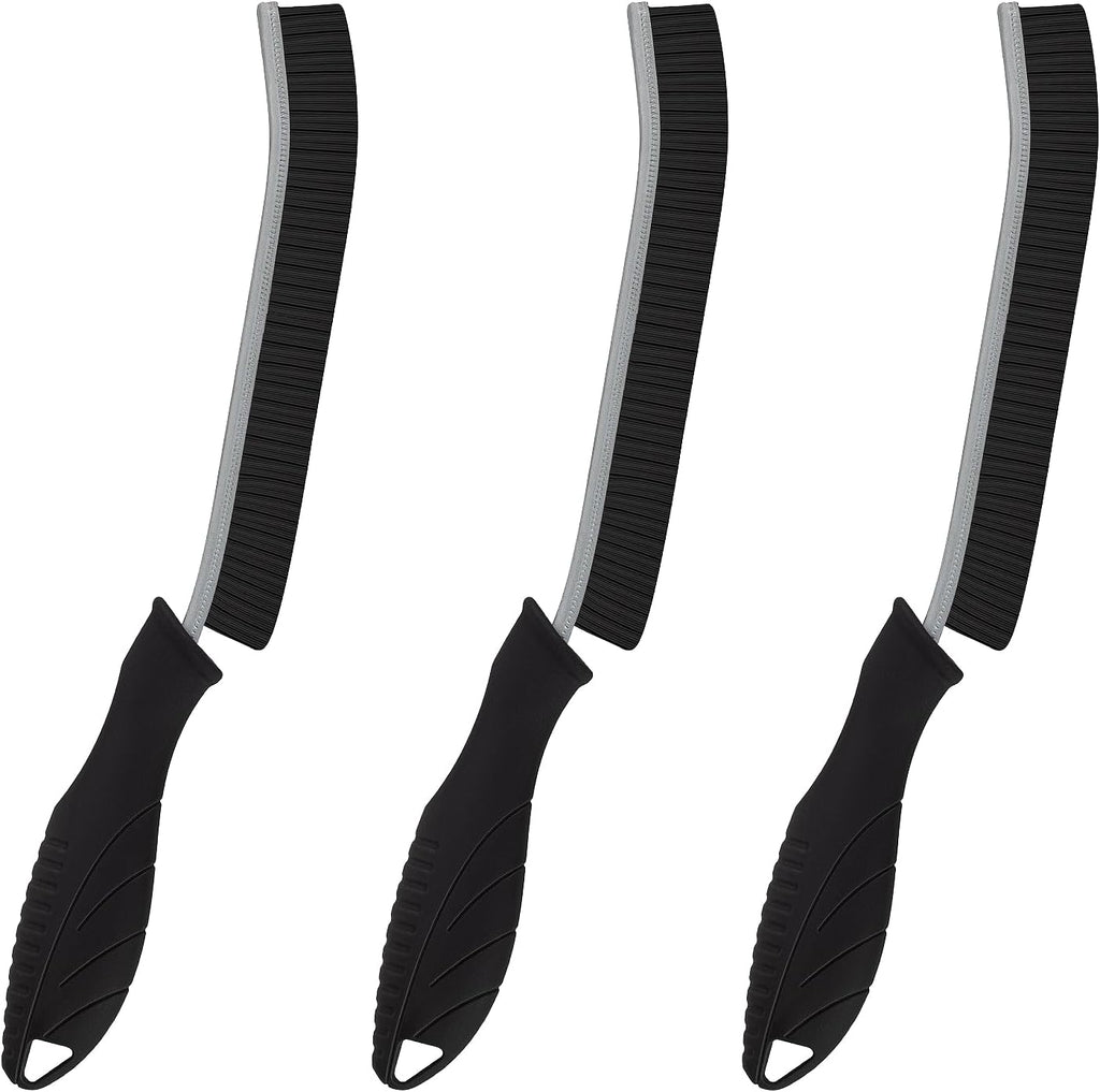 Cleaning Brush - 3 Pcs Hard Bristle Crevice Cleaning Brush, Grout Brush, Scrub Brush Cleaning Supplies, Gap Cleaning Tools for Bathroom Kitchen Toilet Window Track (3, Black)
