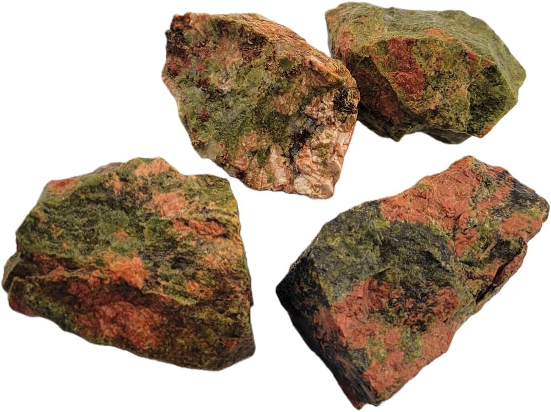 Natural Raw Crystals 1''-2'' Unakite Rough Stones Rocks for Tumbling Polishing Cabbing Gemstones Crystals and Healing Stones for Wicca Reiki,Fountian Rocks for Decorations (Unakite)
