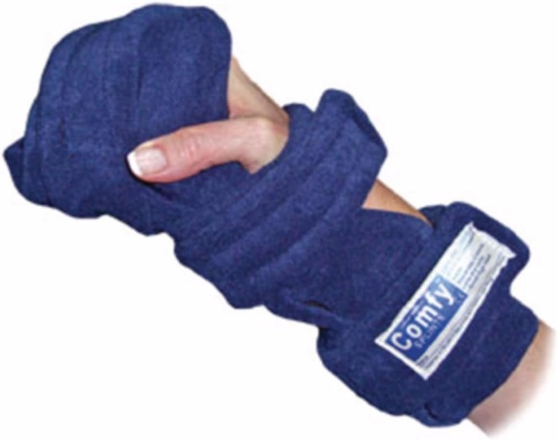 ComfySplints Comfy Hand/Thumb Orthosis Splint, Pediatric Medium, Turquoise Terrycloth Cover, 8" Long