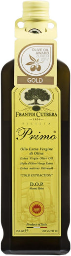 Frantoi Cutrera Primo Cold Extracted Italian Extra Virgin Olive Oil Cold Pressed, Polyphenol Rich Olive Oil, Authentic Certified DOP Sicilian EVOO Imported From Italy, 25.4 fl oz (Pack of 1)