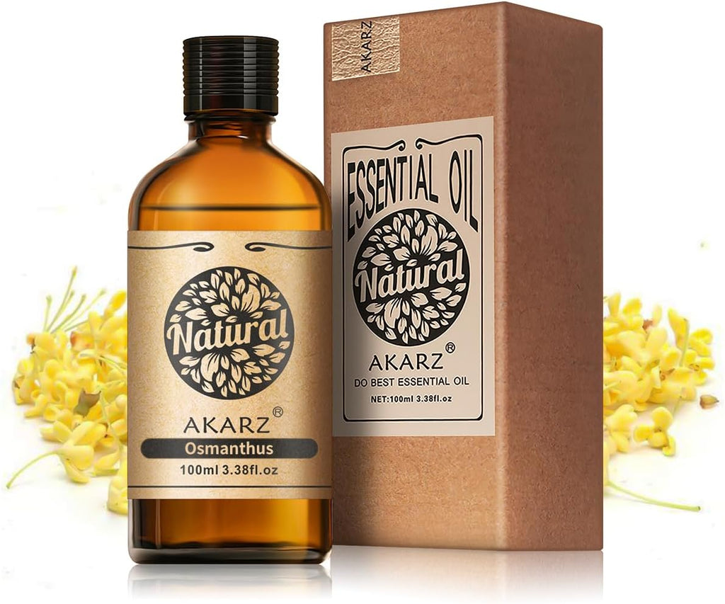 AKARZ 100ml Osmanthus Essential Oil Natural Osmanthus Oil Pure for Candle Making,DIY Skincare Products Massage,Home Spa Relaxation