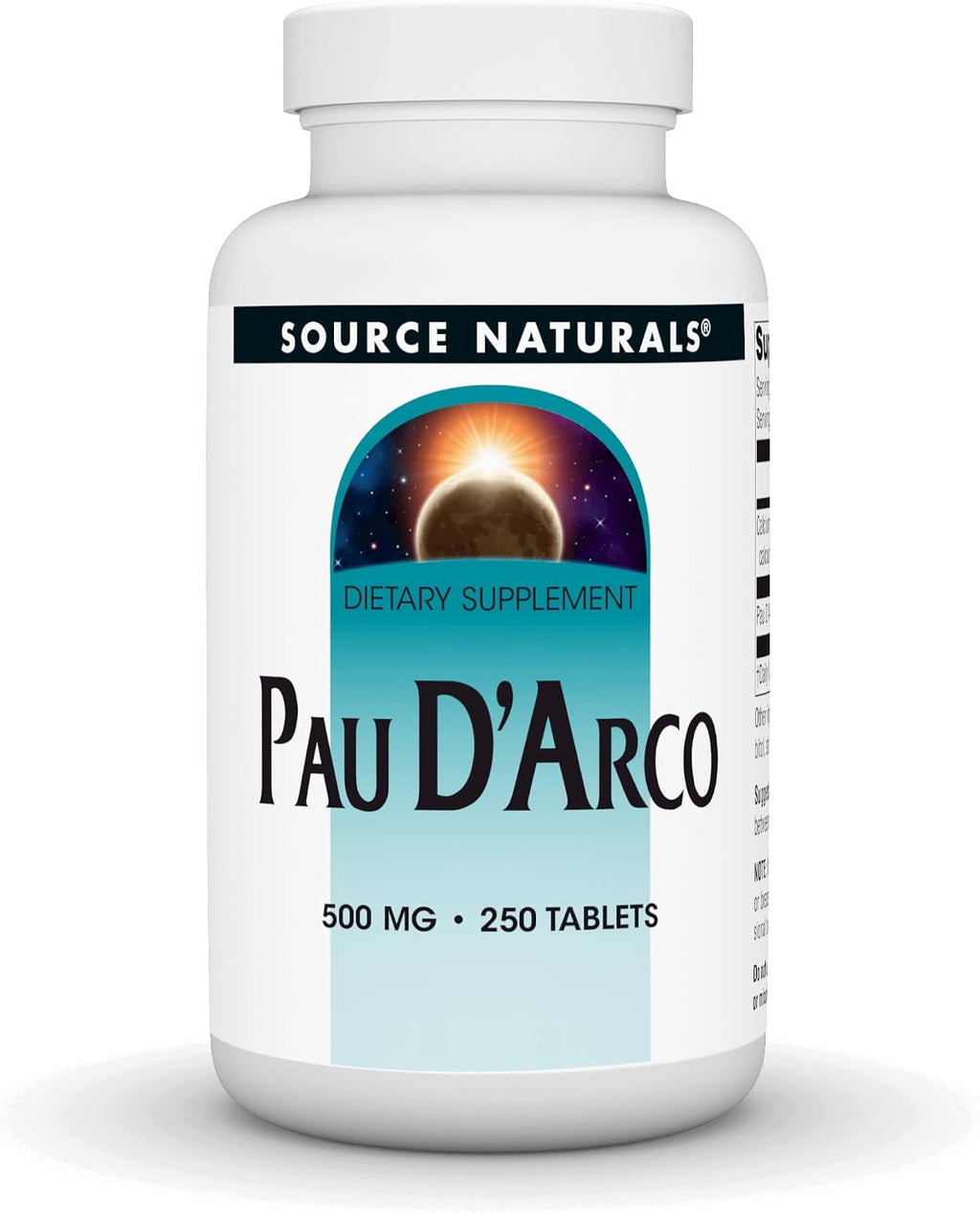 Source Naturals PAU D'Arco, Dietary Supplement - 500mg - 250 Tablets