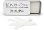 Bee Well Orthodontic Wax for Braces Strips | 100% All Natural Beeswax Braces Wax | Protects & Relieves Irritation from Brackets & Wires | 1 Recyclable Tin with 24 Strips | Braces Kit Essential