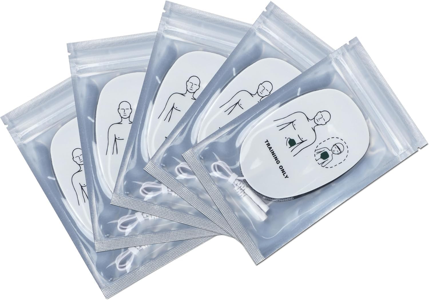 AED Trainer Pads, 5 Pairs Practice Trainer Pads for XFT Mini AED Trainer Pads (Adult & Child Pads), Use for XFT-D0009, XFT-120N, XFT-120NB, XFT-120GA, Replacement AED Trainer Pads