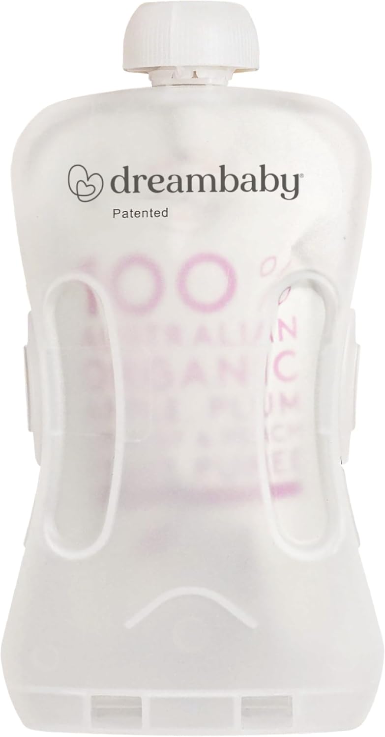Dreambaby Pouch Pal Self-Feeding Baby Food Pouch Holder - No Squeeze, No Spill, No Mess Reusable Container for Baby Led Weaning