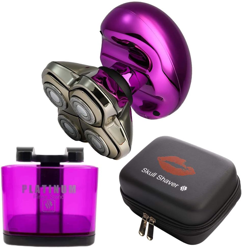 Skull Shaver Butterfly Kiss Shaver Purple Along with Platinum Rinse Stand Purple and Butterfly Kiss Travel Case(Black), Best Gifting Combo