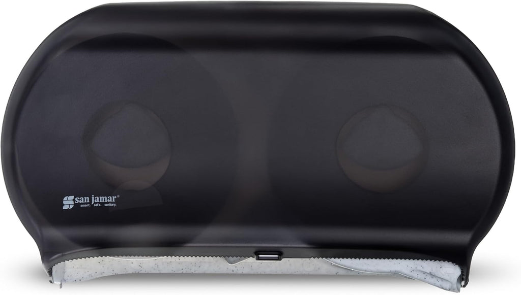 San Jamar - SJMR4000TBK R4000TBK Twin 9" Jumbo Tissue Dispenser, Black Pearl, 12" x 19" x 5.3"