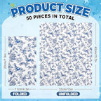 AnyDesign Chinoiserie Dachshund Guest Napkins Paper Napkins Blue White Floral Weiner Sausage Dog Disposable Hand Towels for Home Bathroom Kitchen Table Decor Supplies, 50 Pcs